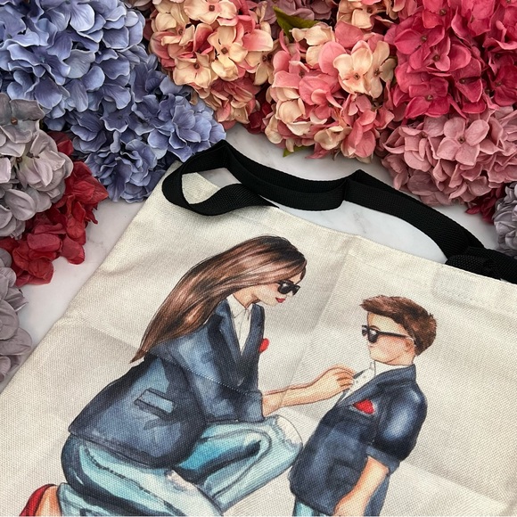 Eco-Friendly High Fashion Mother Son Duo Folding Tote Bag - Picture 8 of 14